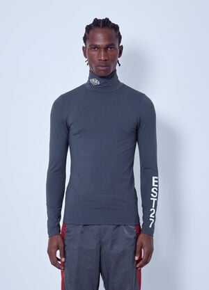 Lacoste Runway High Neck Printed Stretch T-shirt Grey lac0166004