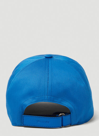 Gucci Logo Embellished Baseball Cap Blue guc0250216