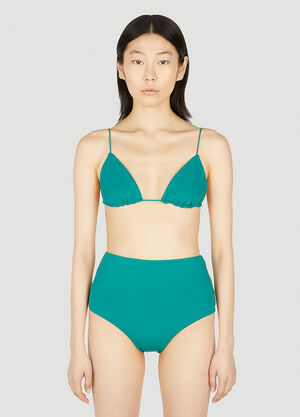 Ziah Fine Strap Triangle Bikini Top Green zia0252007