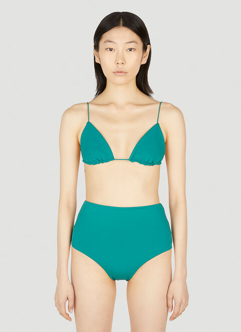 Ziah Fine Strap Triangle Bikini Top Black zia0251003