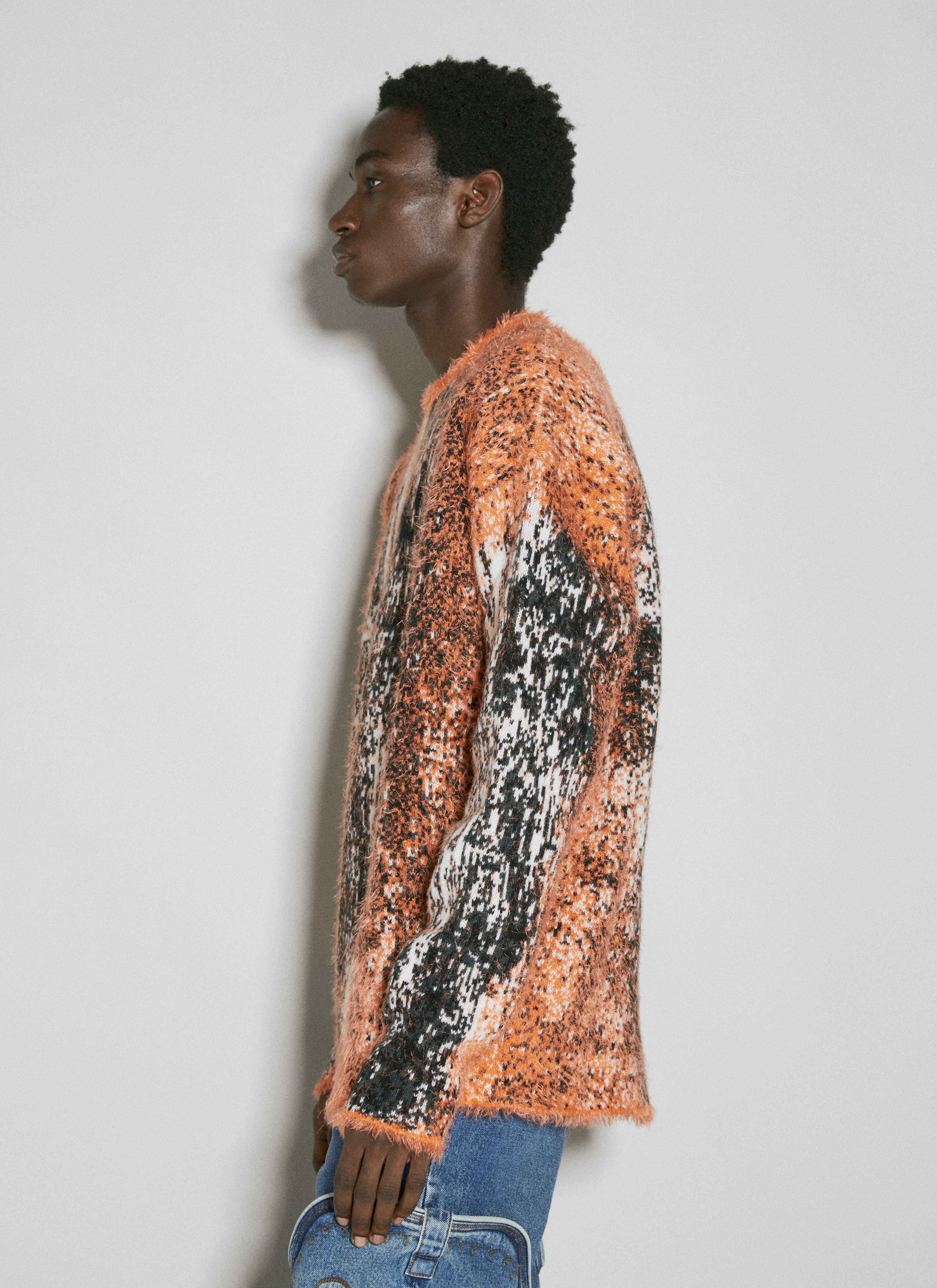Y/Project Men's' Gradient Hairy Knit Sweater in Orange | LN-CC®
