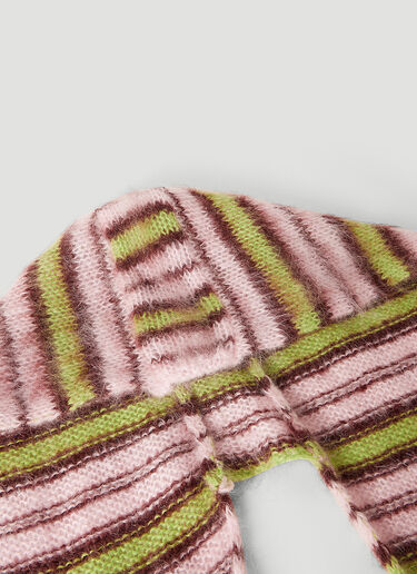 Marni Fuzzy Stripe Scarf Hat Green mni0253039