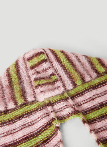 Marni Fuzzy 条纹围巾帽 绿色 mni0253039