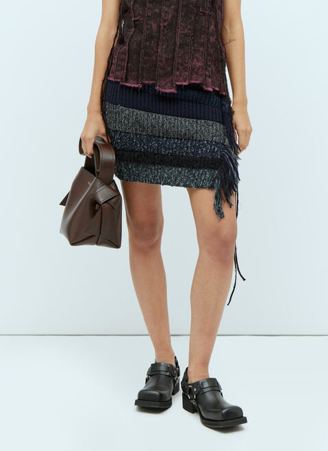 Acne Studios Fringe Skirt Burgundy acn0254009