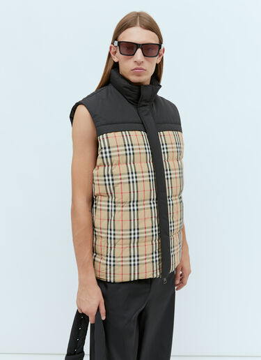 Burberry Check Panel Reversible Gilet Beige bur0153029