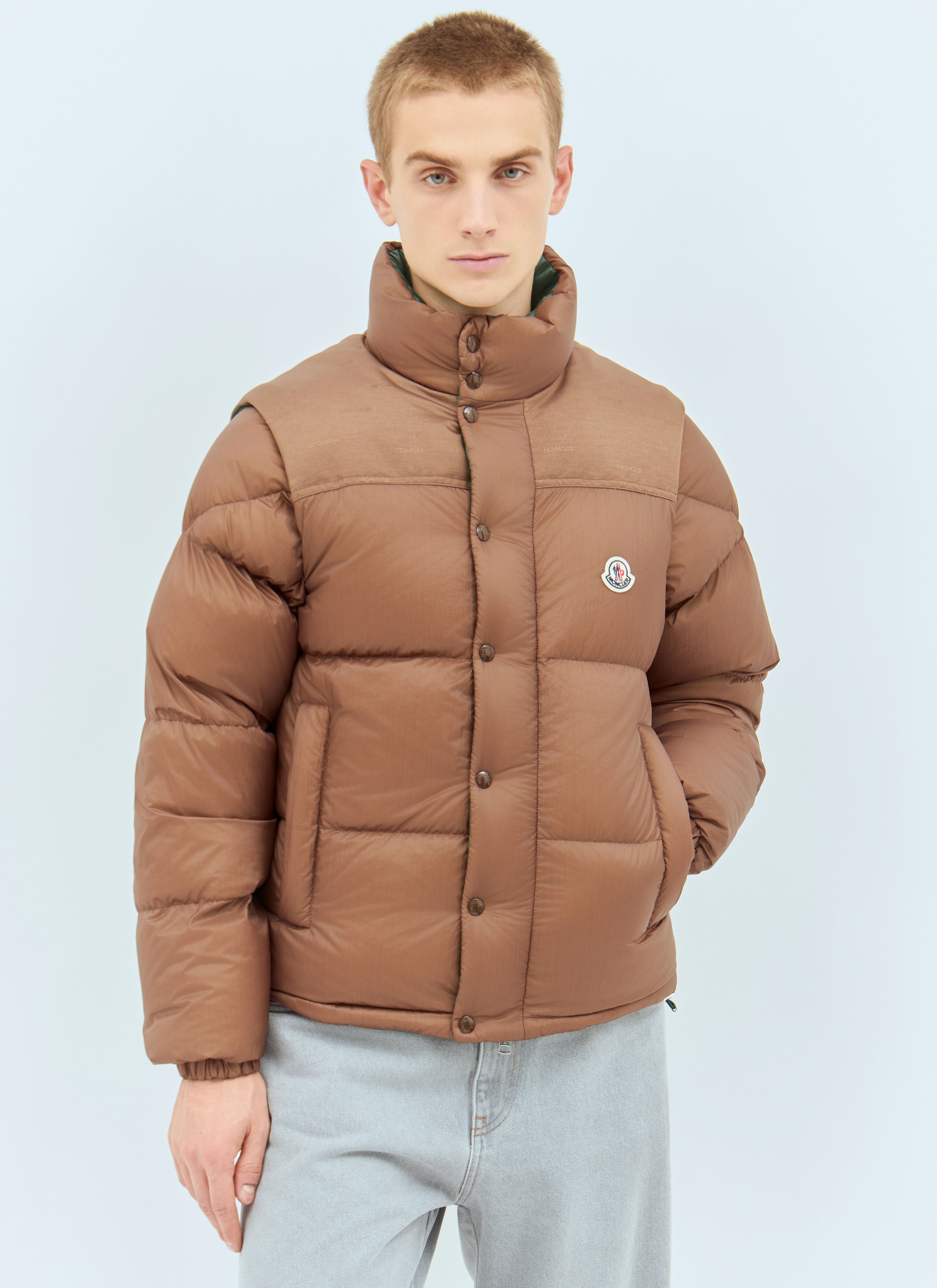 Moncler RE ICONS Men s Verone Reversible Short Down Jacket in Brown LN CC
