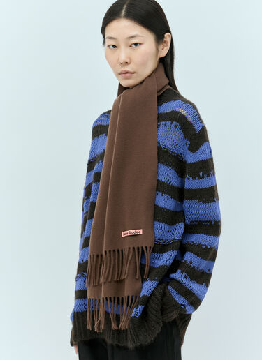 Acne Studios Fringe Wool Scarf Brown acn0255023