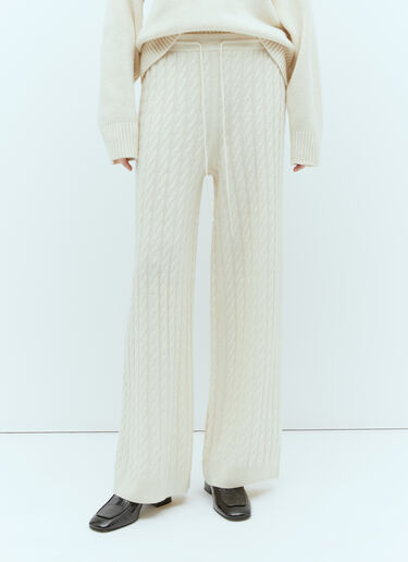 TOTEME Cable Knit Pants Beige tot0255021