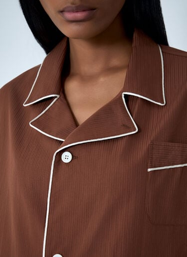 Cotton Shirt With Contrast Trim Prada Cotton Shirt With Contrast Trim Brown pra0262130