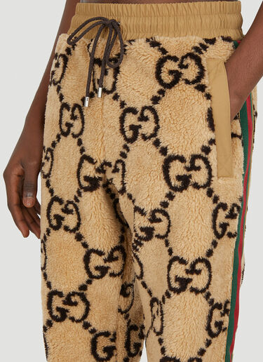 Gucci GG Jacquard Faux Fur Track Pants Beige guc0151053