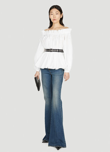 Alexander McQueen Off The Shoulder Top White amq0251057