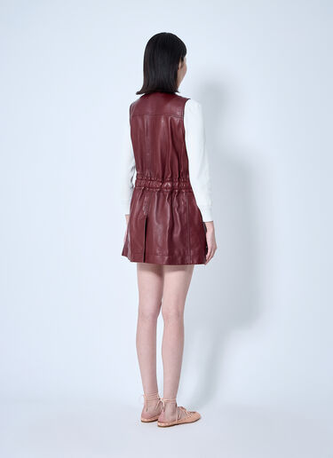 Leather Vest Chloé Leather Vest Burgundy chl0260039