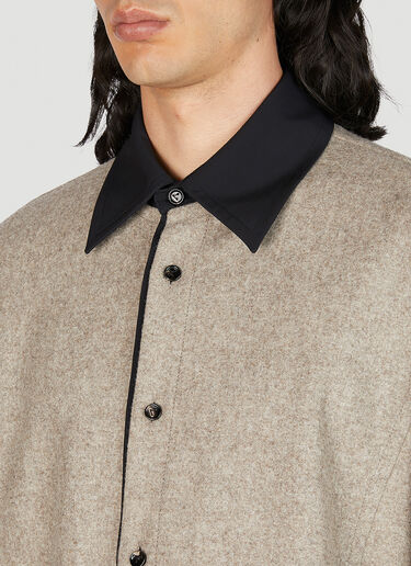 Wool Flannel Double Shirt Bottega Veneta Wool Flannel Double Shirt Beige bov0154011