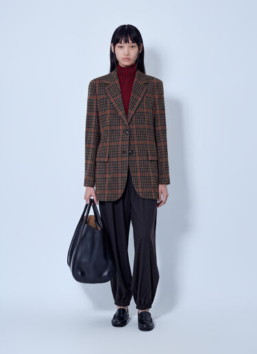 LN-CC® - Max Mara: Checked Blazer - Brown Max Mara Checked Blazer Brown max0266015