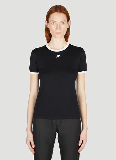 Courrèges Contrast Trim T-Shirt Black cou0251036
