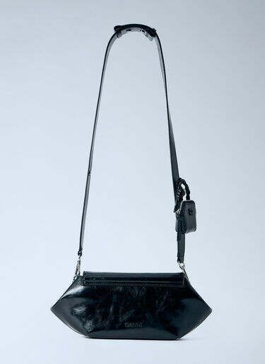 GANNI Bou East West Box Shoulder Bag Black gan0266019