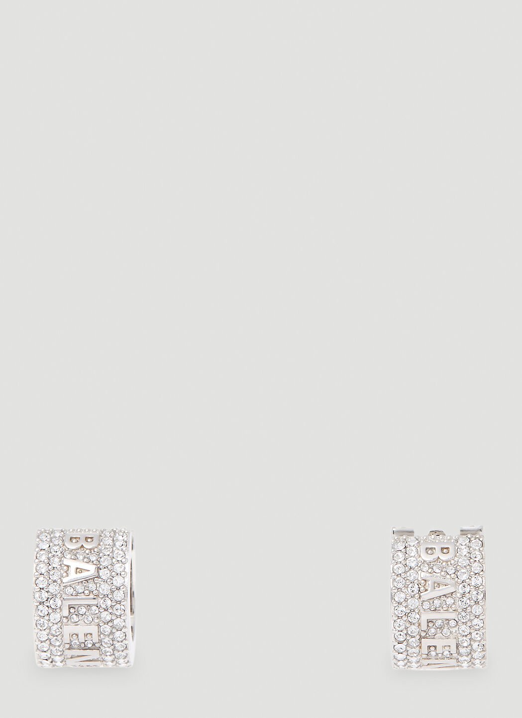 Marc Jacobs XL Logo Hoop Earrings Silver mcj0255006
