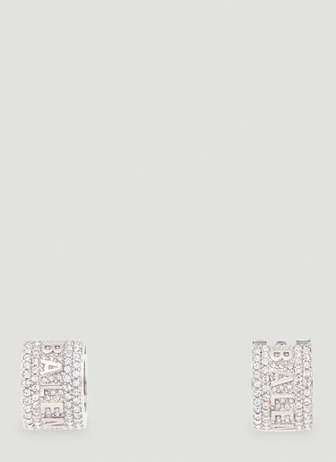 Balenciaga XL 徽标圈形耳环 银色 bal0253097