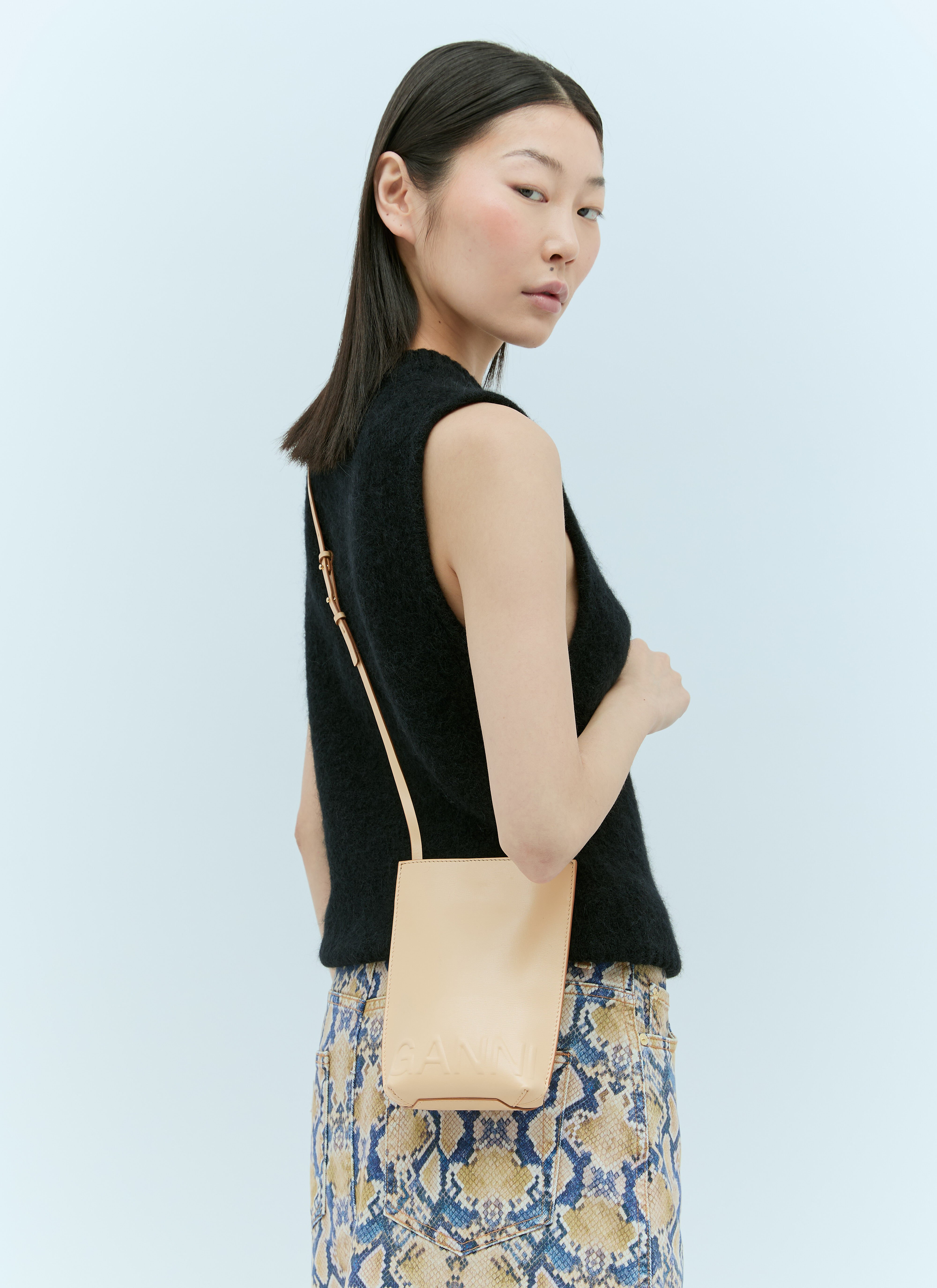 GANNI Banner Small Crossbody Bag in Beige LN CC