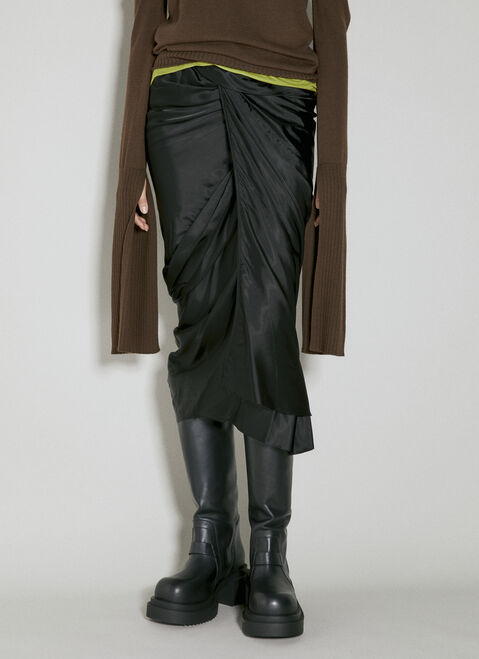 VETEMENTS Wrap Satin Midi Skirt Black vet0254015