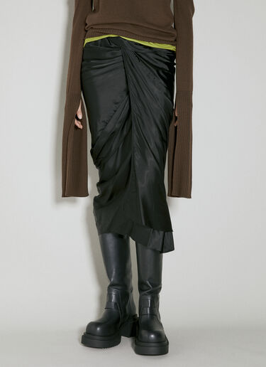 ラップサテンミディ丈スカート Rick Owens ラップサテンミディ丈スカート ブラック ric0253009