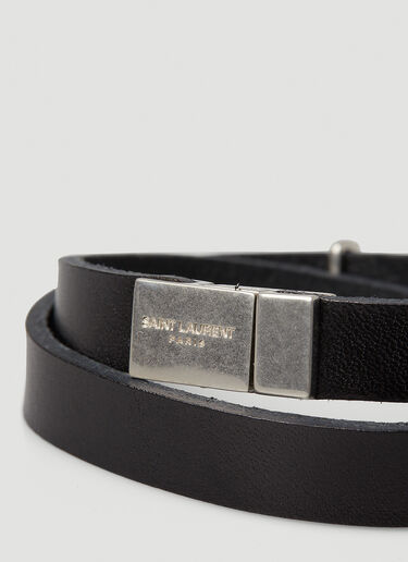 Saint Laurent Opyum Double-Loop Leather Bracelet