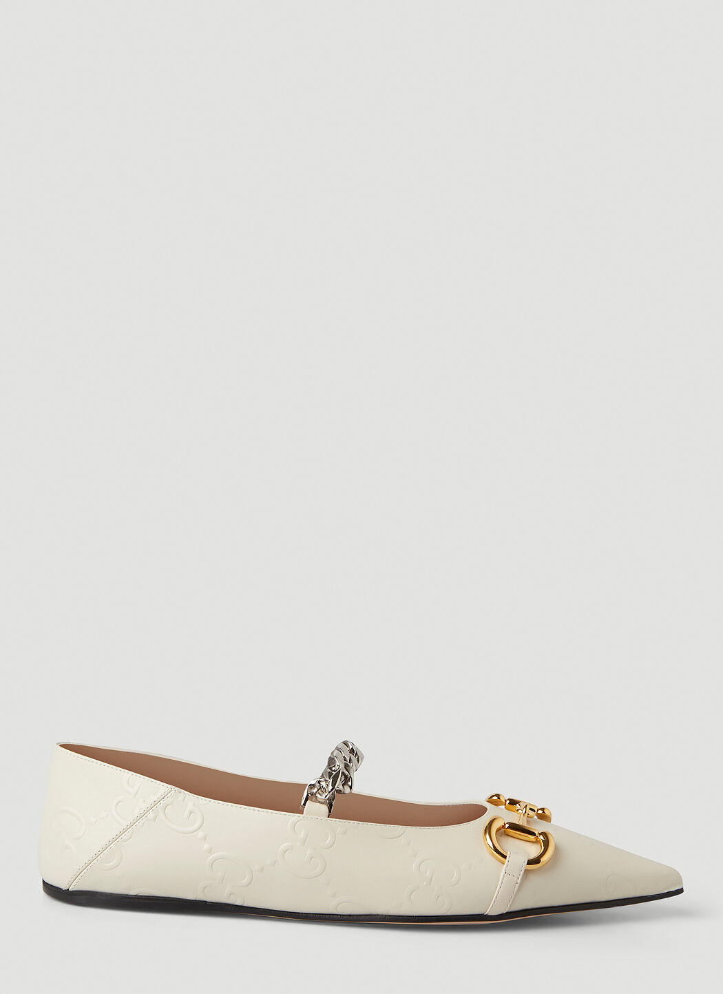 Gucci Pretty Wonka Ballerina Flats in White LN CC