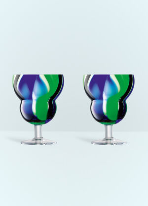 Serax x Ann Demeulemeester Set Of Two Wine Glasses Green wps0691770