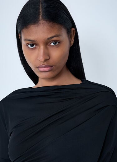 GANNI Draped Long Sleeve Top Black gan0262012