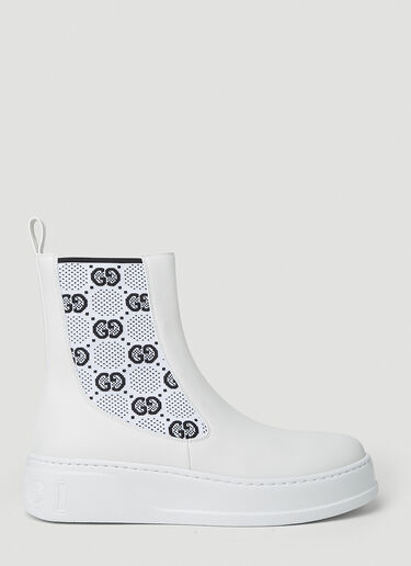 Gucci GG Jersey Chelsea Boots White guc0251088