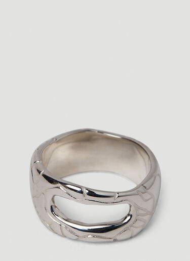Thin Cracked Ice Globe Ring Octi Thin Cracked Ice Globe Ring Silver oct0351002
