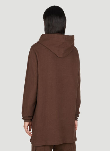 Rick Owens Long Hooded Sweatshirt Brown ric0153013