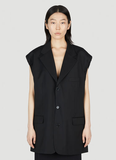 Raf Simons Elasticated Cuff Sleeveless Blazer Black raf0252010