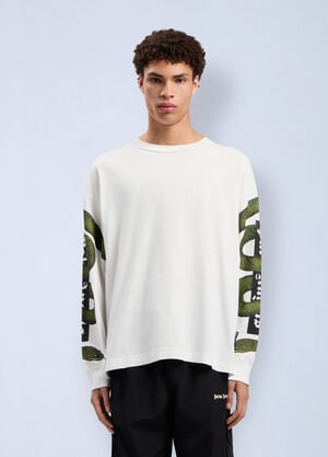 Palm Angels Snake Box Logo Long Sleeve T-Shirt White pma0162049