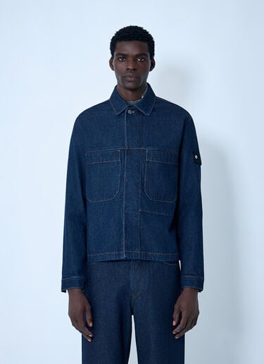 Denim Compass Patch Shirt Stone Island Denim Compass Patch Shirt Denim sto0162089