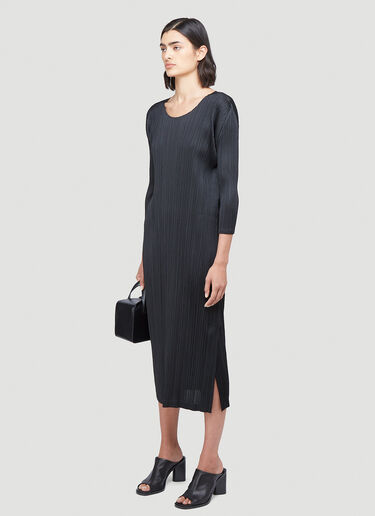 Pleats Please Issey Miyake Basics Long-Sleeved Dress Black plp0240013