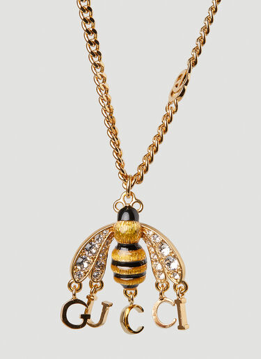 Gucci Bee Logo Charm Necklace Gold guc0247171