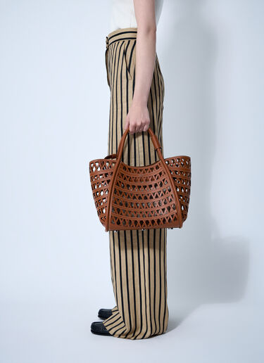 스몰 마린 직조 핸드백 Max Mara 스몰 마린 직조 핸드백 브라운 max0260018