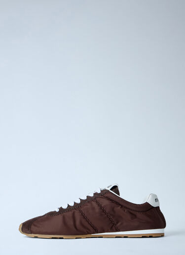 Miu Miu Logo Patch Sneakers Brown miu0263025