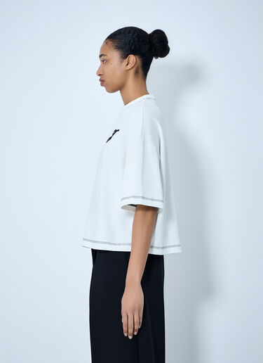 Logo Embroidered Boxy T-Shirt Jacquemus Logo Embroidered Boxy T-Shirt White jac0264022