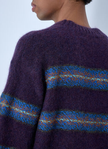 LN-CC® - Dries Van Noten: Master Boucle Stripe Jumper - Purple Dries Van Noten Master Boucle Stripe Jumper Purple dvn0165021