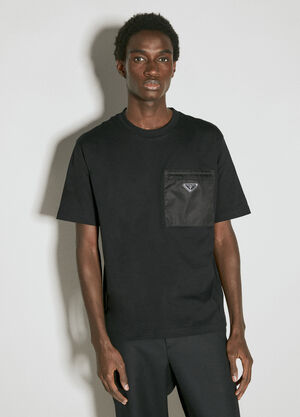 Prada Re-Nylon Pocket Jersey T-Shirt Black pra0155013