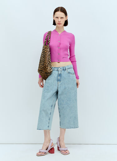 Leopard Oversized Canvas Tote Bag GANNI Leopard Oversized Canvas Tote Bag Brown gan0256010