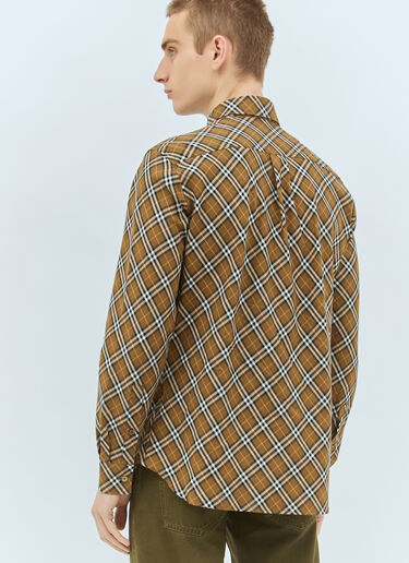 Burberry Check Cotton Shirt Brown bur0158003