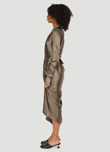 Rick Owens Gathered Wrap Dress Grey ric0249008