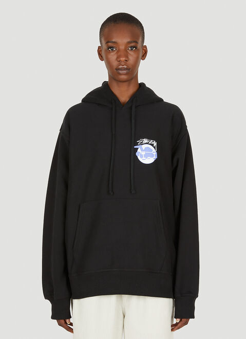 Stüssy スケートマン フード付きスウェットシャツ ブラック sts0347009