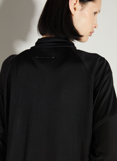MM6 Maison Margiela Logo Applique Zip-Up Sweatshirt Black mmm0253010