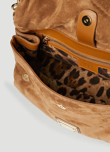 Dolce & Gabbana Sicily Suede Handbag Brown dol0254015