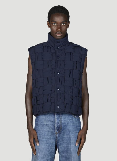 Bottega Veneta 테크 나일론 인트레치아토 질레 블루 bov0155013