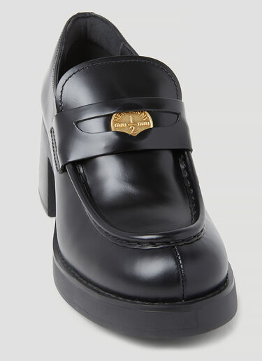 Miu Miu Leather Penny Loafers Black miu0254031